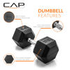 Picture of CAP Barbell Cap 55 LB Coated Hex Dumbbell Weight, New Edition, Black, (SDRIS-55)