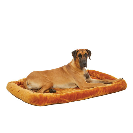 Picture of MidWest Homes for Pets Bolster Pet Bed for Dogs & Cats 54L-Inch Cinnamon Bed w/ Comfortable Bolster | Ideal for Giant Dog Breeds (Great Dane / Mastiff) & Fits a 54-Inch Dog Crate, 54.0" x 37.0" x 4.0"