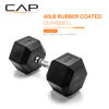 Picture of CAP Barbell Cap 60 LB Coated Hex Dumbbell Weight, New Edition, Black, (SDRIS-60)