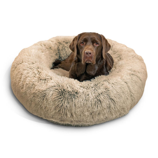 Picture of Best Friends by Sheri The Original Calming Donut Cat and Dog Bed in Shag Fur Taupe, Large 36"