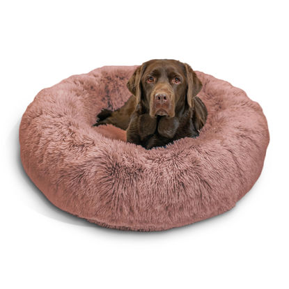 Picture of Best Friends by Sheri The Original Calming Donut Cat and Dog Bed in Shag Fur Dusty Rose, Large 36"