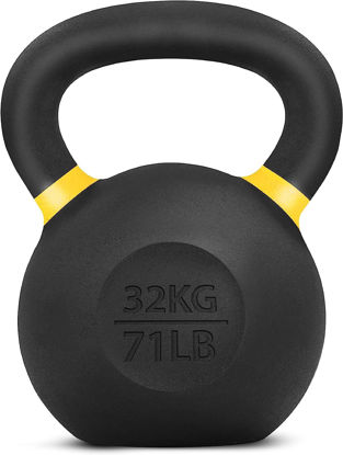 Picture of Yes4All Powder Coated Cast Iron Competition Kettlebell with Wide Handles & Flat Bottoms - 32 KG / 71 LB