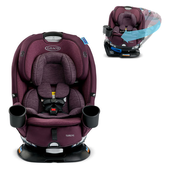 Picture of Graco Turn2Me 3-in-1 Convertible Car Seat, London, featuring Headrest and Harness Adjust, Easy Installation and Steel Reinforced Frame