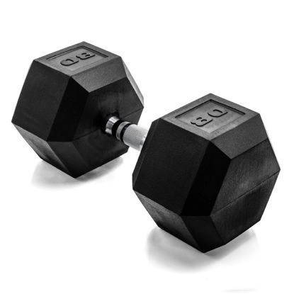 Picture of CAP Barbell Cap 80 LB Coated Hex Dumbbell Weight, New Edition, Black, (SDRIS-80)