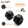 Picture of CAP Barbell Cap 80 LB Coated Hex Dumbbell Weight, New Edition, Black, (SDRIS-80)