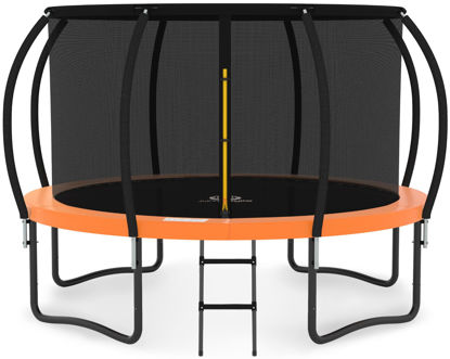 Picture of JUMPZYLLA Trampoline 8FT 10FT 12FT 14FT Trampoline with Enclosure - Recreational Trampolines with Ladder and Galvanized Anti-Rust Coating, ASTM Approval- Outdoor Trampoline for Kids