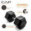 Picture of CAP Barbell Cap 90 LB Coated Hex Dumbbell Weight, New Edition, Black, (SDRIS-90)