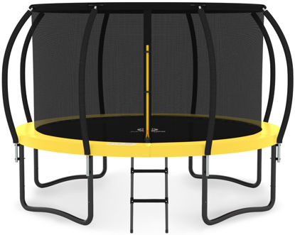 Picture of JUMPZYLLA Trampoline 8FT 10FT 12FT 14FT Trampoline with Enclosure - Recreational Trampolines with Ladder and Galvanized Anti-Rust Coating, ASTM Approval- Outdoor Trampoline for Kids