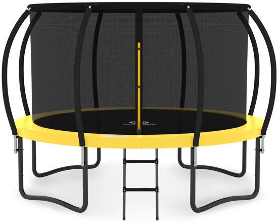 Picture of JUMPZYLLA Trampoline 8FT 10FT 12FT 14FT Trampoline with Enclosure - Recreational Trampolines with Ladder and Galvanized Anti-Rust Coating, ASTM Approval- Outdoor Trampoline for Kids