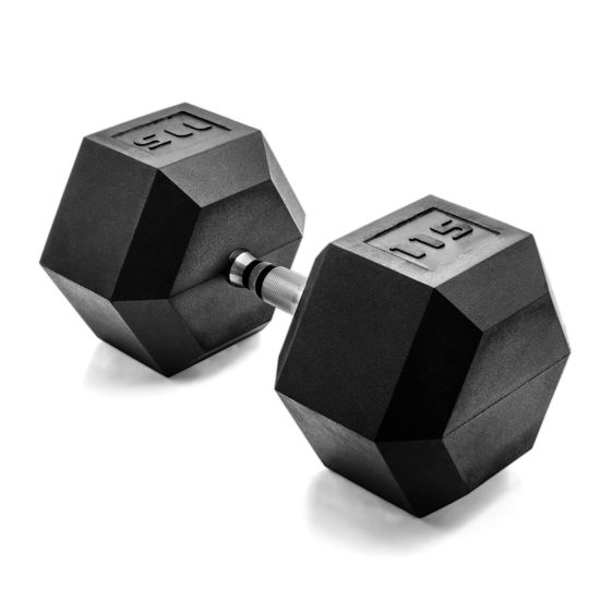 Picture of Cap 115 LB Coated Hex Dumbbell Weight, New Edition, Black, (SDRIS-115)