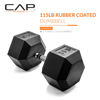 Picture of Cap 115 LB Coated Hex Dumbbell Weight, New Edition, Black, (SDRIS-115)