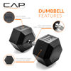 Picture of Cap 115 LB Coated Hex Dumbbell Weight, New Edition, Black, (SDRIS-115)