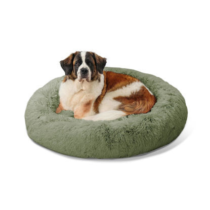 Picture of Best Friends by Sheri The Original Calming Donut Cat and Dog Bed in Shag Fur Sage, Extra Large 45"