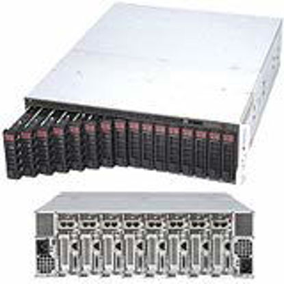 Picture of Supermicro SuperServer SYS-5038ML-H8TRF Eight Node LGA1150 1620W 3U Rackmount Server Barebone System - Black