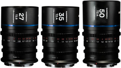 Picture of Venus Laowa Nanomorph S35 Prime 3-Lens Bundle with 35mm, 50mm T2.4 and 27mm T2.8 Anamorphic Lens for PL Mount/Canon EF, Blue Flare