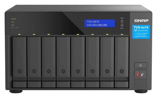 Picture of QNAP TVS-h874-i7-32G-US 8 Bay High-Speed Desktop NAS with M.2 PCIe Slots, 12th Gen Intel Core CPU, up to 64GB DDR4 RAM, 2.5 GbE Networking and PCIe Gen 4 expandability (Diskless)