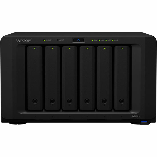 Picture of Synology DiskStation DS1621+ NAS Server for Business with Ryzen CPU, 16GB Memory, 1TB M.2 SSD, 12TB HDD, DSM Operating System, iSCSI Target Ready