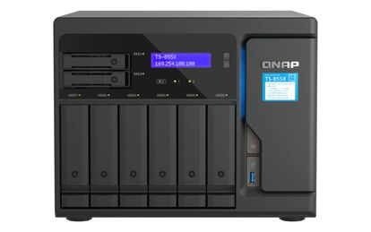 Picture of QNAP TS-855X-8G-US 8 Bay High-Performance 8-core 10GbE NAS for deploying Hybrid-Infrastructure Storage and high-Speed virtualization Applications (Diskless)