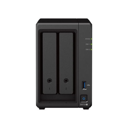 Picture of Synology DS723+ 2-Bay Diskstation NAS (AMD Ryzen™ 4 Threads R1600 Dual-Core 2GB Ram 2xRJ-45 1GbE LAN-Port) 24TB Bundle with 2X 12TB WD Red Plus