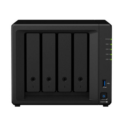 Picture of Synology DiskStation DS918+ NAS Server for Business with Intel Celeron CPU, 8GB Memory, 256GB SSD, 8TB HDD, Synology DSM Operating System