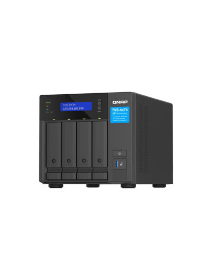 Picture of QNAP TVS-h474-PT-8G-US 4 Bay High-Speed Desktop NAS with Intel Pentium Gold 2-core CPU, 8GB DDR4 Memory, 2.5 GbE Networking and PCIe Gen 4 expandability (Diskless)