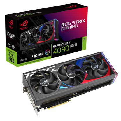 Picture of ASUS ROG Strix GeForce RTX™ 4080 Super OC Edition Gaming Graphics Card (PCIe 4.0, 16GB GDDR6X, DLSS 3, HDMI 2.1a, DisplayPort 1.4a, Vapor Chamber, Massive Vented Backplate, Power Sensing, Aura Sync)