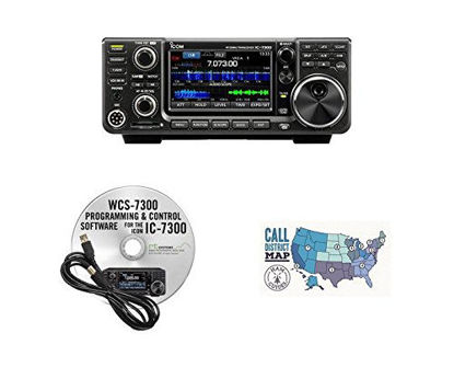 Picture of Icom IC-7300 HF/50MHz 100W Base Transceiver with RT Systems Programming Software and Cable and Ham Guides TM Quick Reference Card Bundle!!