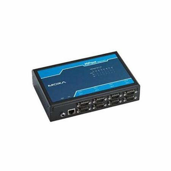 Picture of MOXA NPort 5650I-8-DT 8-Port Device Server, 10/100 Ethernet, RS-232/422/485, DB-9M, 15KV ESD, Optical Isolation, 12-48VDC, 110V Power Supply