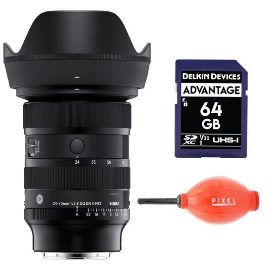 Picture of Sigma 24-70mm f/2.8 DG DN II Art Lens for Sony E Mount with Pixel Advanced Accessories & Travel Bundle | 57A965 | Extended 3 Years Sigma Warranty |Sigma 24-70mm f/2.8 DG DN II Art