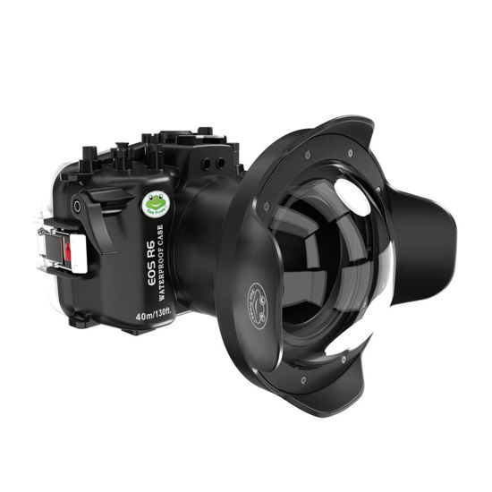 Picture of Seafrogs 40M/130FT Underwater Camera Housing for Canon EOS R6 with 6" Dry Dome Port,Compatible with EF 24-70mm F2.8 II/EF 24-105mm F4 and RF 15-35 f2.8 / RF 24-105mm f4L Lens