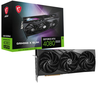 Picture of MSI Gaming RTX 4080 Super 16G Gaming X Slim Graphics Card (NVIDIA RTX 4080 Super, 256-Bit, Extreme Clock: 2625 MHz, 16GB GDRR6X 23 Gbps, HDMI/DP, Ada Lovelace Architecture)