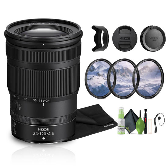 Picture of Nikon NIKKOR Z 24-120mm f/4 S All-in-one zoom Lens (Nikon Z) + Cleaning Kit + 3 Piece Filter Kit + Lens Cap