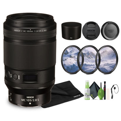 Picture of Nikon NIKKOR Z MC 105mm f/2.8 VR S Professional Macro Lens Z + Cleaning Kit + 3 Piece Filter Kit + Lens Cap