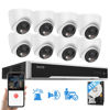 Picture of HITOSINO 4K PoE Security Camera System with 2-Way Audio - 4K 16CH NVR with 4TB HDD (2 SATA Up to 16TB), 8 * 4K PoE IP Cameras, Sound & Light Alarm, Smart Color Night Vision, Human Vehicle Detection