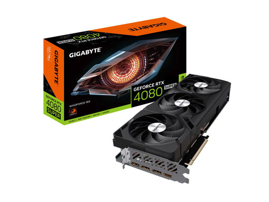 Picture of GIGABYTE GeForce RTX 4080 Super WINDFORCE V2 16G Graphics Card, 3X WINDFORCE Fans, 16GB 256-bit GDDR6X, GV-N408SWF3V2-16GD Video Card