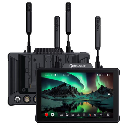 Picture of Hollyland Pyro 7 Wireless Video Transmitter & Receiver & 7 inch Camera Field Monitor HDMI & SDI 1300ft Range, 60ms Latency Auto Dual-Band Hopping with Waveform, LUTs, Recording, Vector Scope, Dou kit