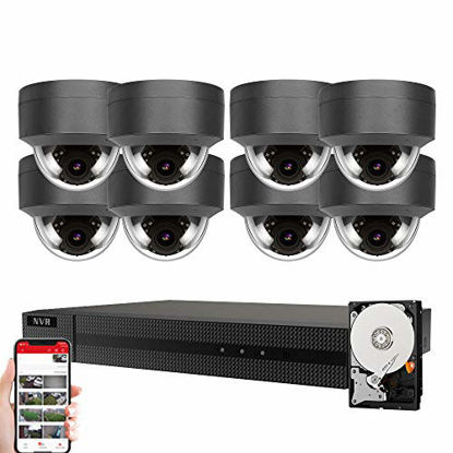 Picture of Anpviz 8MP IP POE Security Camera System, 8CH 4K H.265 NVR with 2TB HDD with (8) 8MP Outdoor IP POE Dome Cameras Home Security System with Audio, Weatherproof, 98ft Night Vision, IVMS4200, Hik-Connect