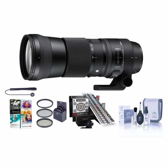 Picture of Sigma 150-600mm F5-6.3 DG OS HSM Contemporary Lens for Canon EOS - Bundle with LensAlign MkII Focus Calibration System, 95mm UV/CPL Filters, Cleaning Kit, Lenscap Leash II, Pro Software Package