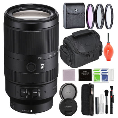 Picture of Sony Alpha 70-350mm F4.5-6.3 G OSS Super-Telephoto APS-C Lens (Black) Bundle with 3PC Filter Kit, Gadget Bag, & More | (SEL70350G)