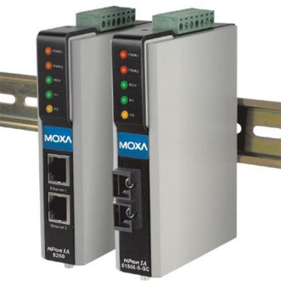 Picture of MOXA NPort IA-5150-M-SC-T 1-Port NPort IA Device Server, 10/100 FX Fiber Ethernet, 230.4 Kbps, RS-232/422/485, Multi Mode, SC Connector, Wide Temperature -40-75