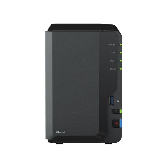 Picture of Synology DS223 Diskstation NAS (Realtek RTD1619B Quad-Core 2GB Ram 1xRJ-45 1GbE LAN-Port) 2-Bay with 2X 6TB WD Red Plus (Total 12TB)