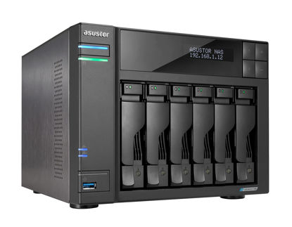 Picture of Asustor Lockerstor 6 Gen2 AS6706T - 6 Bay NAS, Quad-Core 2.0 GHz CPU, 4X M.2 NVMe Slots, Dual 2.5GbE, Upgradable to 10GbE, 8GB DDR4 RAM, Content Creation Network Attached Storage (Diskless)