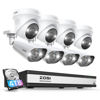 Picture of ZOSI 16CH 4K Spotlight PoE Security Camera System with 4TB HDD,8pcs 4K Indoor Outdoor Dome Bullet Cameras,Person Vehicle Detection,2 Way Audio and Siren,Night Vision,16Channel 8MP NVR for 24/7 Record