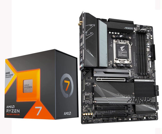 Picture of Micro Center AMD Ryzen 7 7800X3D 8-Core16-Thread Desktop Processor with AMD 3D V-Cache Technology Bundle with GIGABYTE X670 AORUS Elite DDR5 PCIe 5.0 WiFi 6E ATX Motherboard