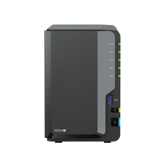 Picture of Synology DS224+ 2-Bay Diskstation NAS (Intel Celeron J4125 4-Core 2.0 GHz 2GB DDR4 RAM 2xRJ-45 1GbE LAN-Port) 8TB Bundle with 2X 4TB WD Red Plus