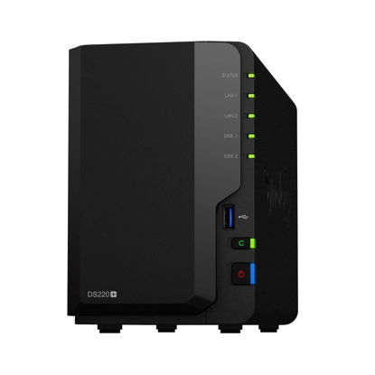 Picture of Synology DiskStation DS220+ NAS Server for Business with Celeron CPU, 6GB Memory, 4TB HDD Storage, DSM Operating System