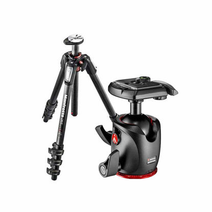 Picture of Manfrotto 055 4-Section Carbon Fiber Tripod, Bundle with XPRO Ball Head with 200PL-14 Quick Release Plate