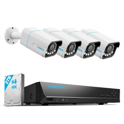 Picture of REOLINK 8CH 4K Home Security Camera System, 4pcs 4K 5X Optical Zoom Wired PoE Security Cameras Outdoor, Spotlights for Color Night Vision, 8CH NVR 2TB HDD, Smart AI Detection, 2-Way Audio, RLK8-811B4