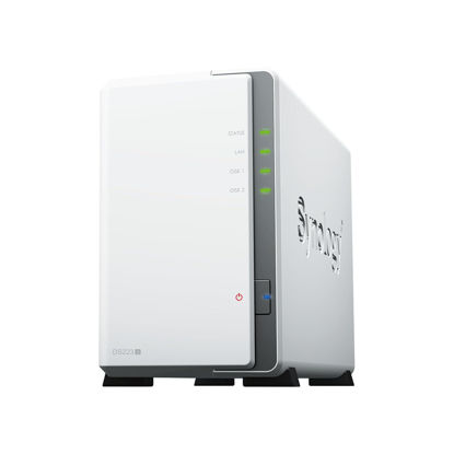 Picture of Synology DS223j 2-Bay Diskstation NAS (Realtek RTD1619B 4-Core 1.7 GHz 1GB DDR4 Ram 1xRJ-45 1GbE LAN-Port) 12TB Bundle with 2X 6TB WD Red Plus