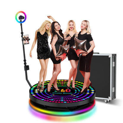 Picture of 360 Photo Booth Machine for Parties, 360 Selfie Camera Booth, Slow Motion Rotating Video Booth 360 Photobooth with Flight Case (31.5 inches)